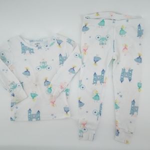 3 Carter's 2T Pajamas Sets Bundle Fairy's Princess Castle Snug Fit Top & Bottoms